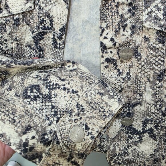 Sanctuary Women’s Snake Print Cropped Jacket – Size S – Animal Print Denim Style - Picture 5 of 12